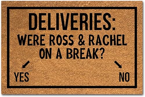 Tapete divertido de fibra de coco con texto en inglés Are Ross and Rachel On A Break, tapete para puerta delantera, entrada al aire libre, tapete de