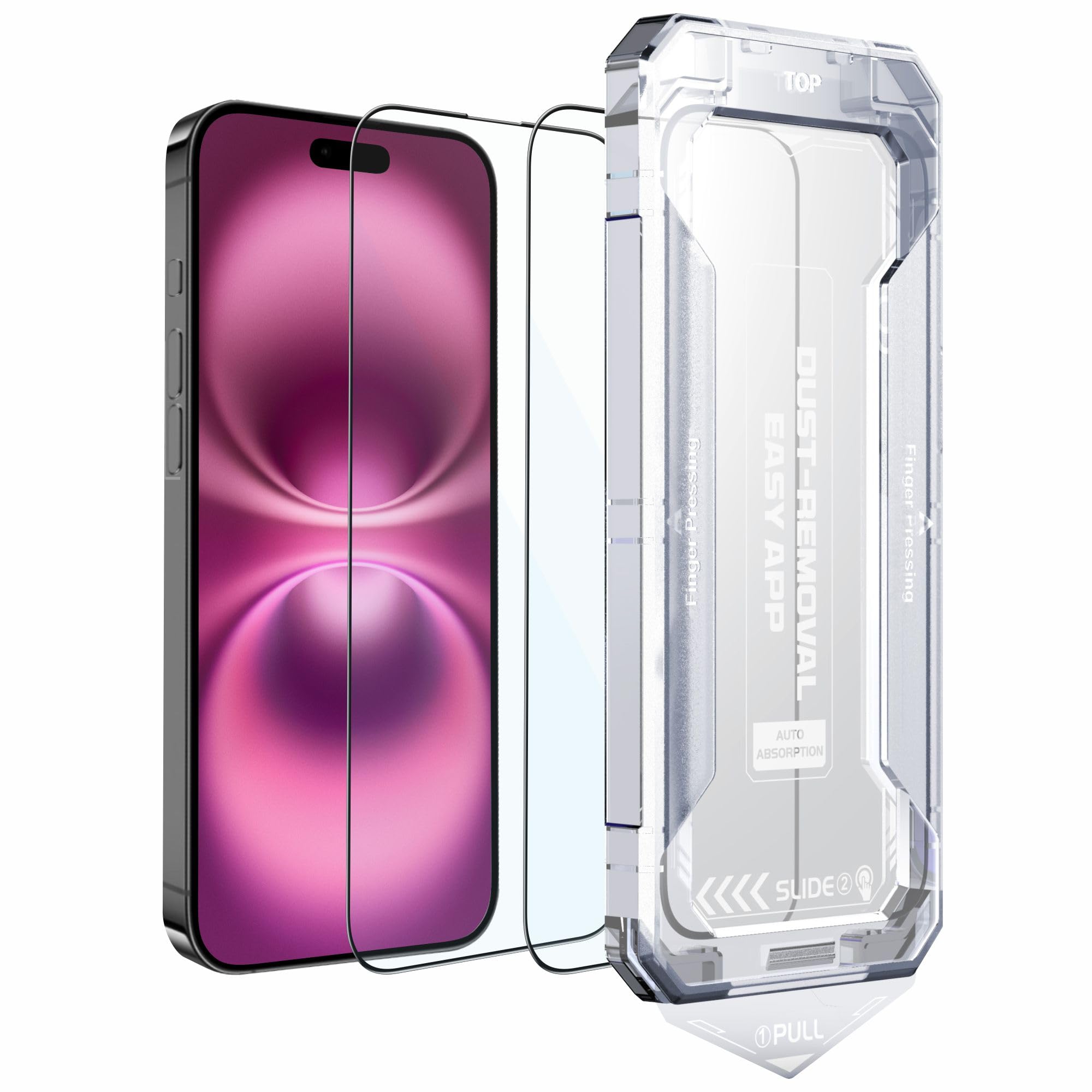 Affix Easy Fix Full Coverage Tempered Glass Screen Guard for iPhone 16 and iPhone 15 (6.1 Inch) | Easy Installation Frame | Case-Friendly - Pack of 2 (B0D7W5WM5W) Amazon Price History, Amazon Price Tracker