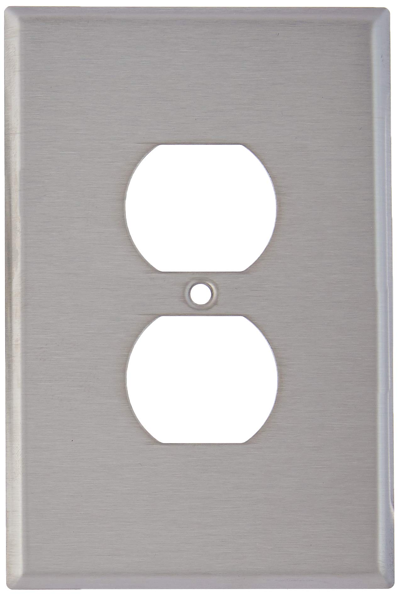 Leviton 84103-40 1-Gang Duplex Device Receptacle Wallplate, Oversized, Device Mount, Stainless Steel, 25-Pack