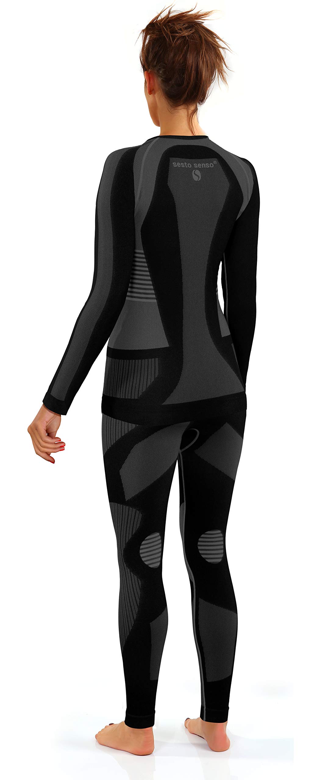 sesto senso Donna Intimo Termico Impostato Maglia a Maniche Lunghe T-Shirt Funzionale e Pantaloni Lunghi Leggings