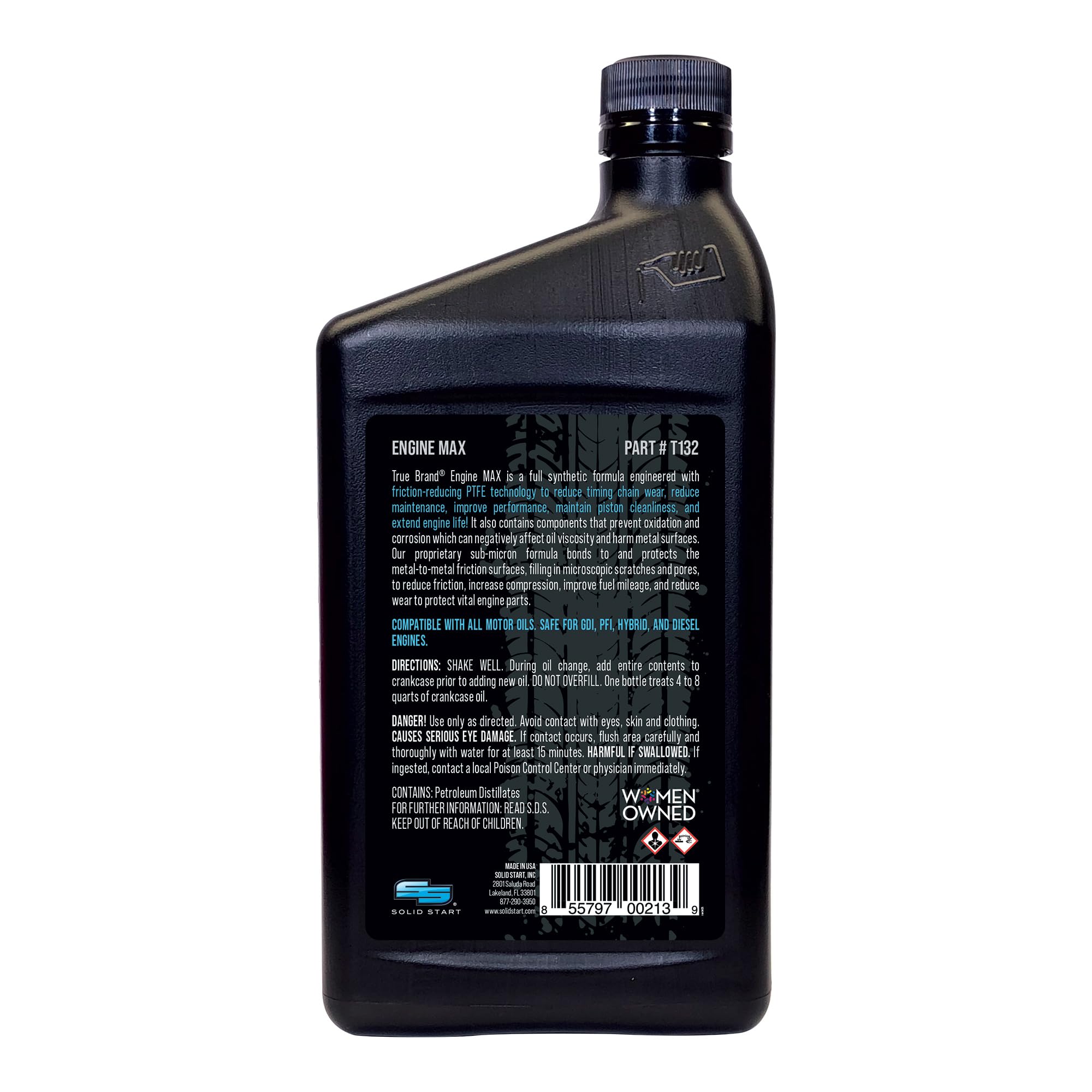 True Brand Engine Treatment (T132) | Reduces Friction Wear by Up to 90% | Increases Compression & Fuel Mileage | Protects Against Cold-Start Damage | Extends Engine Life | 32 fl. oz.