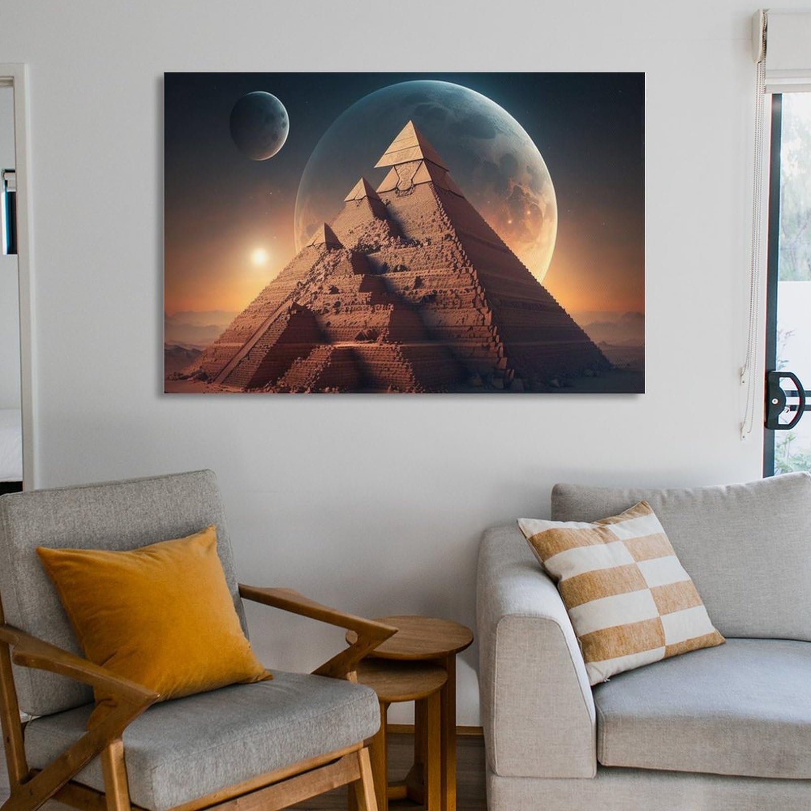 Amazon.co.jp: Painting Pyramid Space Art Interior Painting Science
