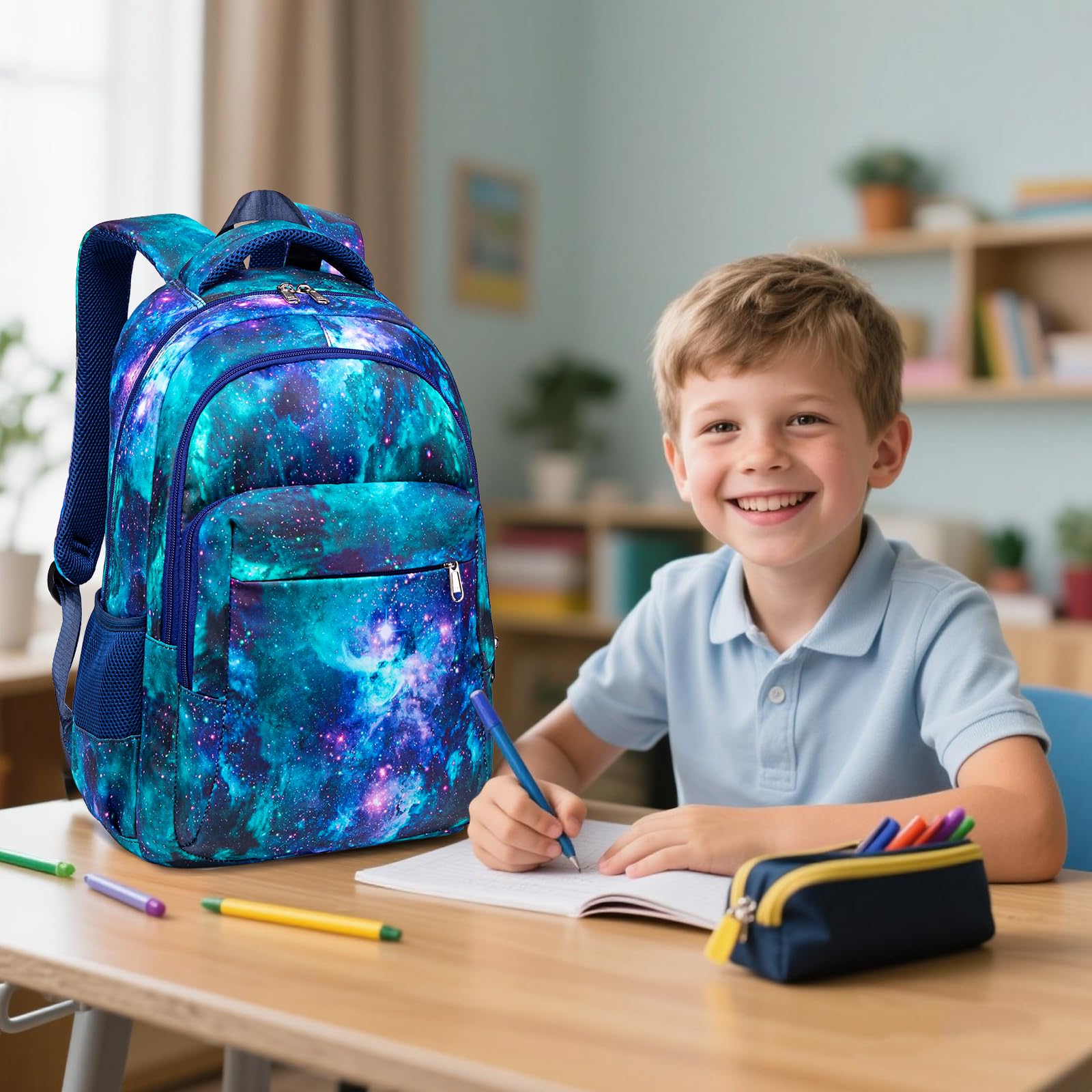 LEDAOU Mochila escolar para niños, adolescentes, niñas, mochila escolar, mochila para niños, resistente al agua, ligera, mochila escolar grande para regalos escolares