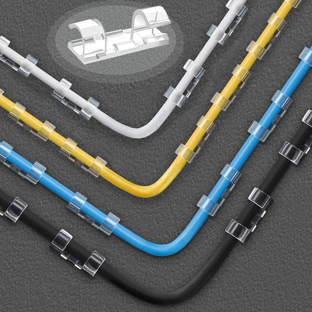Zerolex Cable Management Clips, Self Adhesive, 60 Pieces, Wire Organizers for TV, PC, Laptop, Ethernet Cable 3