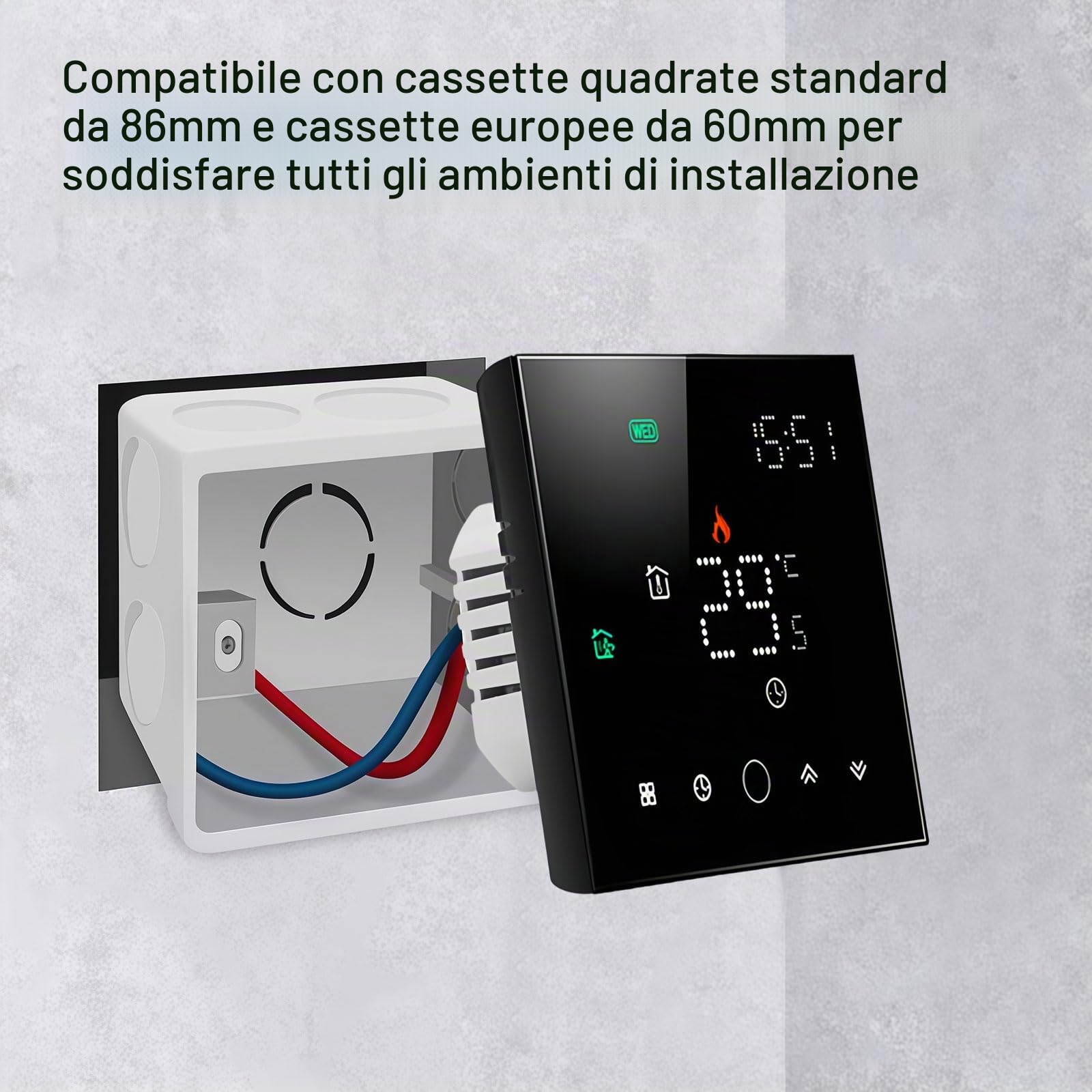 006 Série Wi-Fi Thermostat - Thermostat de Programmation à écran Tactile Pour Chauffage Eau/électricité/Chaudière - Télécommande pour Téléphone Compatible avec Alexa, Google Home, IFTTT