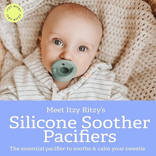 Miniatura 2 de Itzy Ritzy Sweetie - Juego de 2 chupones de silicona con asa plegable y dos orificios de aire para mayor seguridad, color agave y suculenta, para