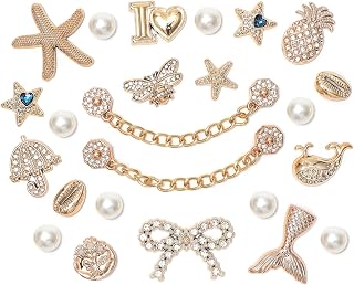 Arrebolli Bling Shoe Charms for Women, Sparkle Rhinestones Shoe Decoration Charms, Girly Shoe Chains, DIY Shoe Accessories for Party Favor