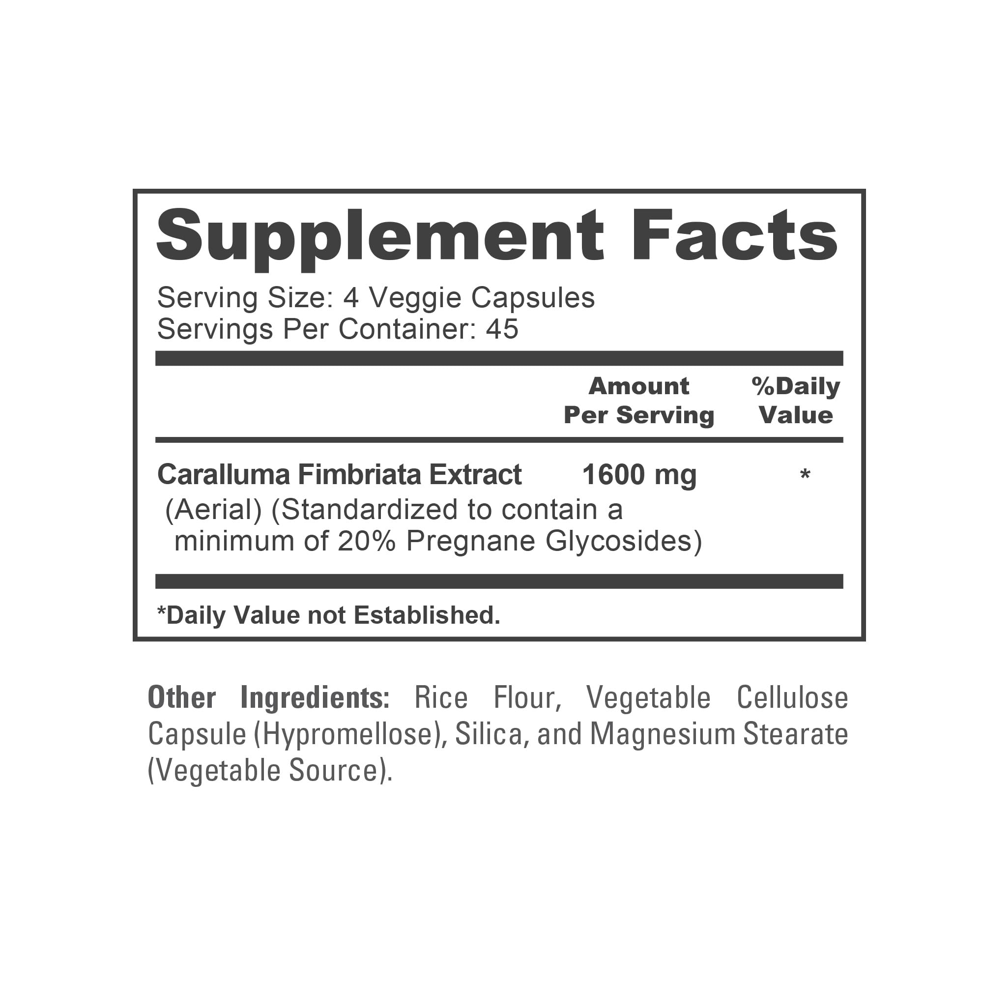 Caralluma Fimbriata, Vegan, 1600mg, 180 Veg Capsules - 45 Servings — Amazon image 4