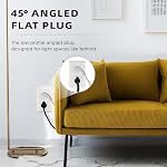 EP 15 Ft Indoor Short Flat Plug Extension Cord, White | Low Profile 3 Prong Grounded, 16/3 Gauge 13A 125V 1625W, For Laptops, Coffee Makers, Office Home Appliances