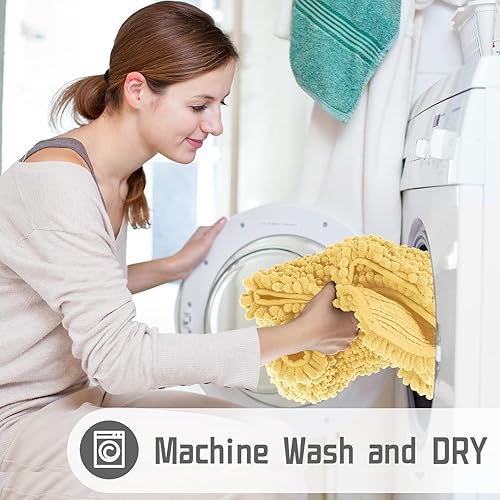 Miniatura 5 de Yimobra Tapete de baño original de felpilla de lujo, 36.2 x 24 pulgadas, suave, lanudo y cómodo, tamaño grande, súper absorbente y grueso,