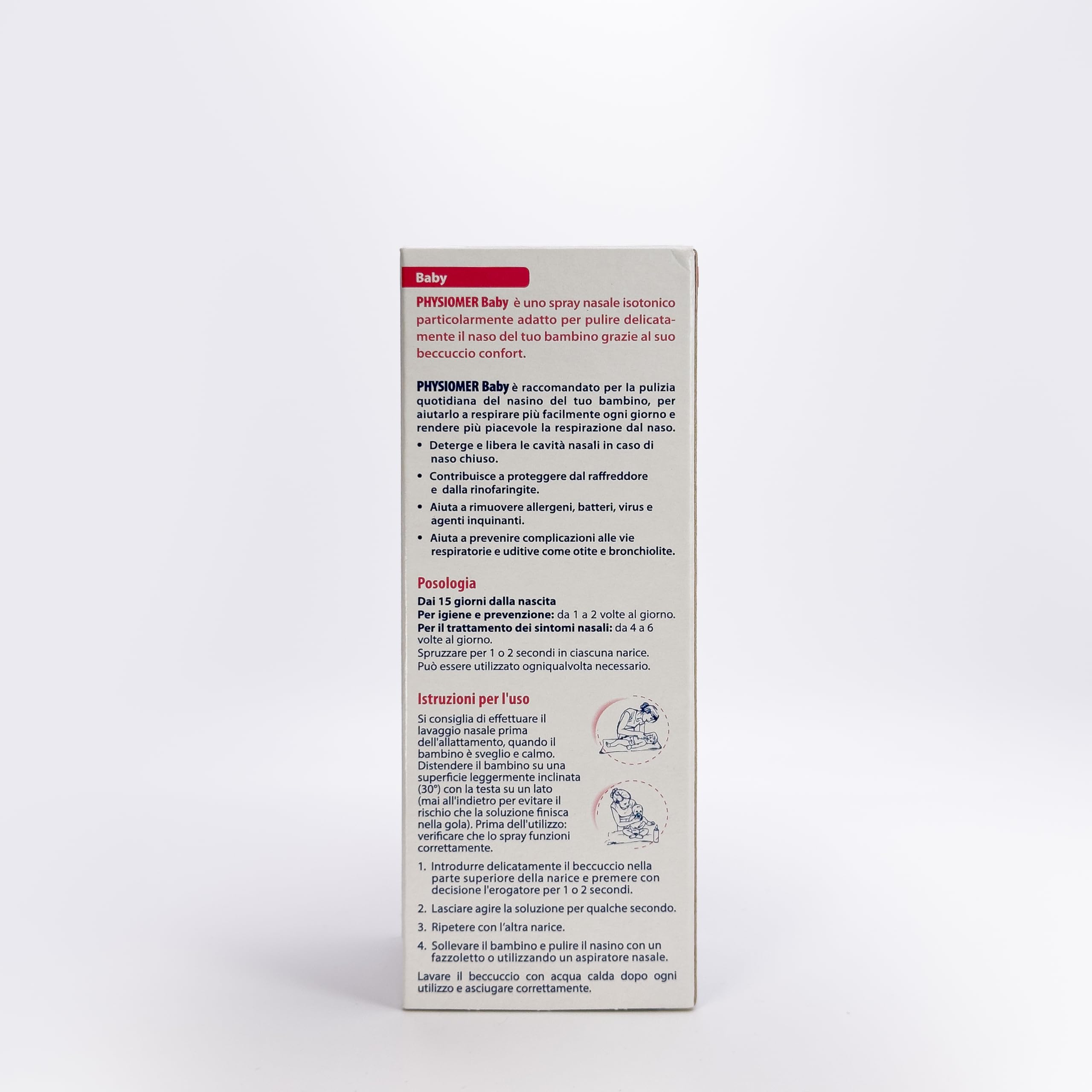 Physiomer® Baby Spray Nasale 115 ml - Naso chiuso e che cola - 3in1: Libera │ Allevia│ Ripristina - Acqua di mare pura al 100% │Dai 15 giorni di età│Nebulizzazione Delicata│Comfort Tip®