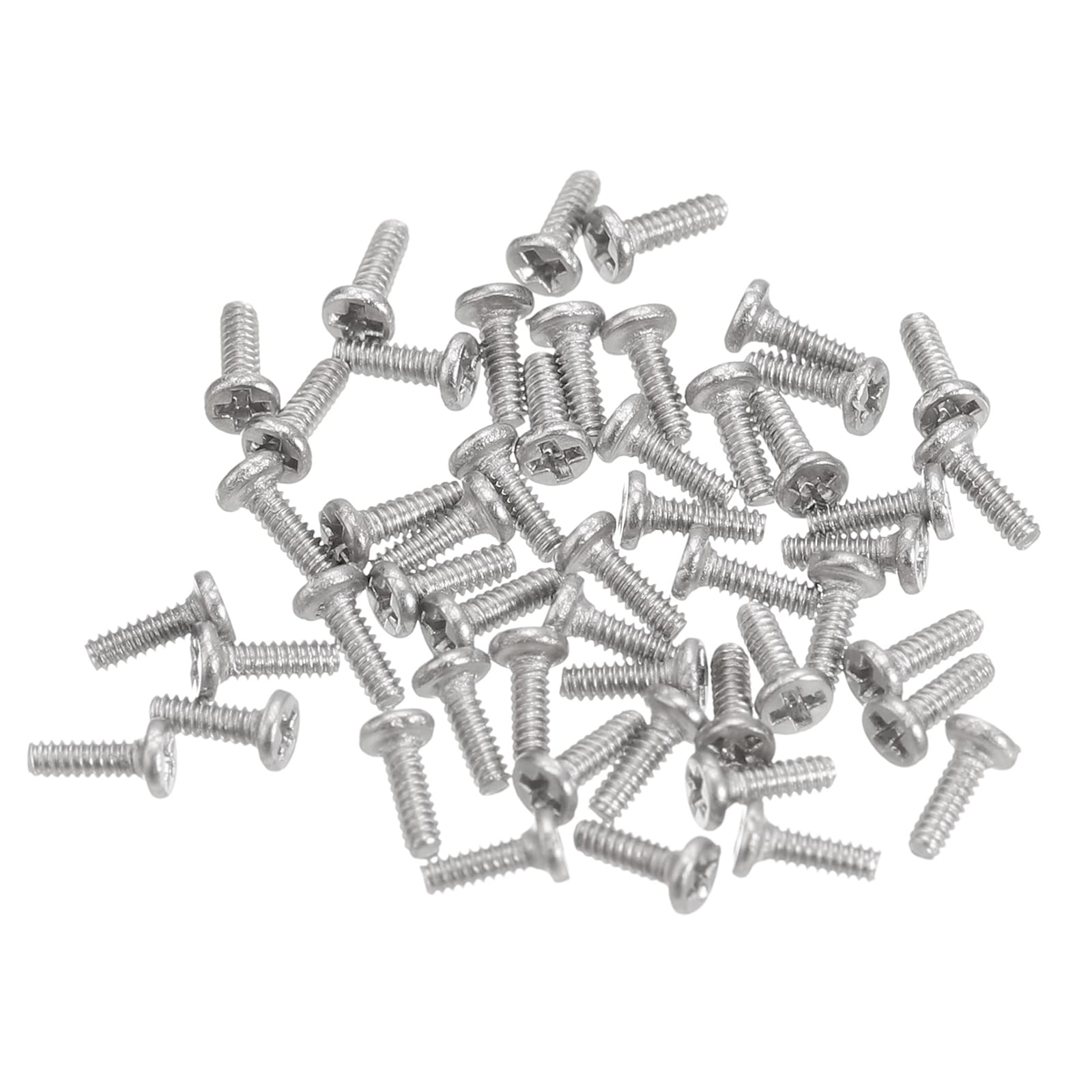 uxcell M1-0.25 x 3mm 50Pcs Flat Round Head Screws 304 Stainless Steel Phillips Drive Machine Screws Hardware Fastener for Furniture Connection-image-4