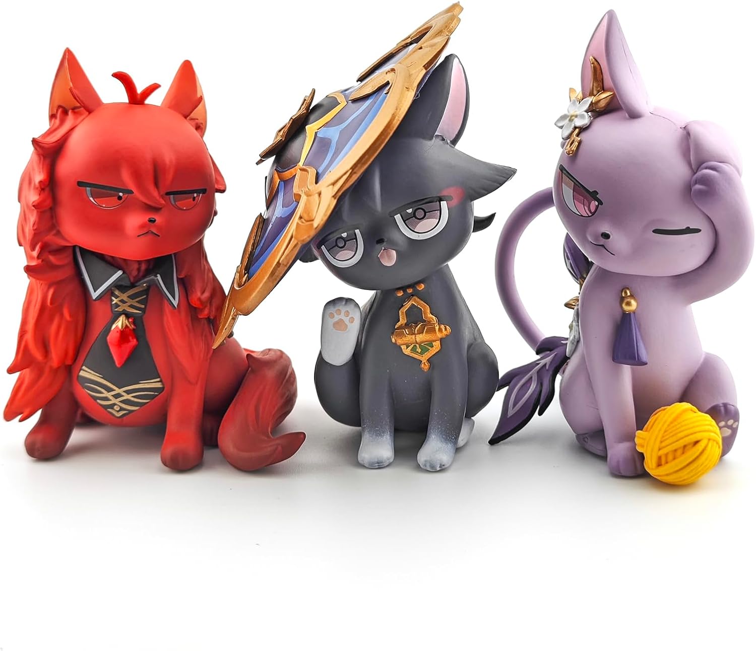 Genshin Impact Cat Figurine - 3.75" Cute Anime Collectible Figure, Diluc/Childe/Keqing, Gift for Fans and Cat Lovers, - Image 6