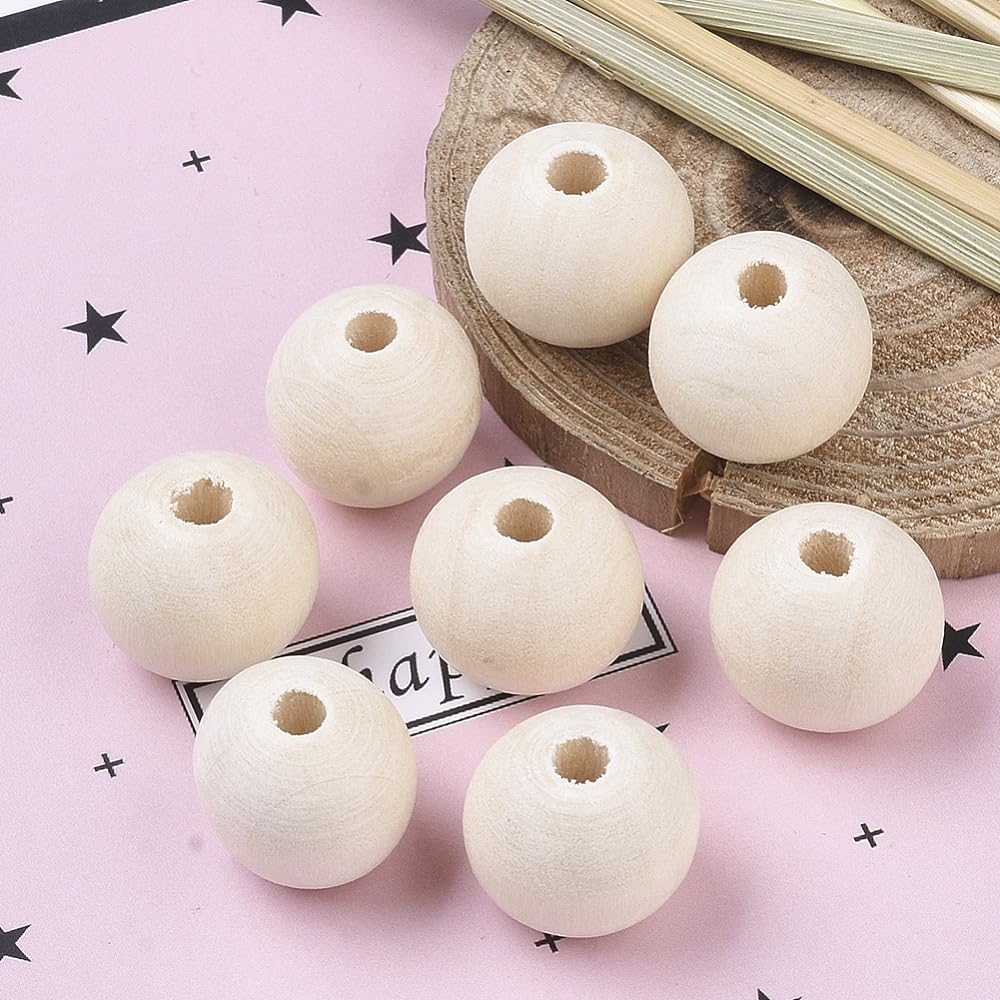 DanLingJewelry 200 perline di legno da 25 mm per decorazioni domestiche