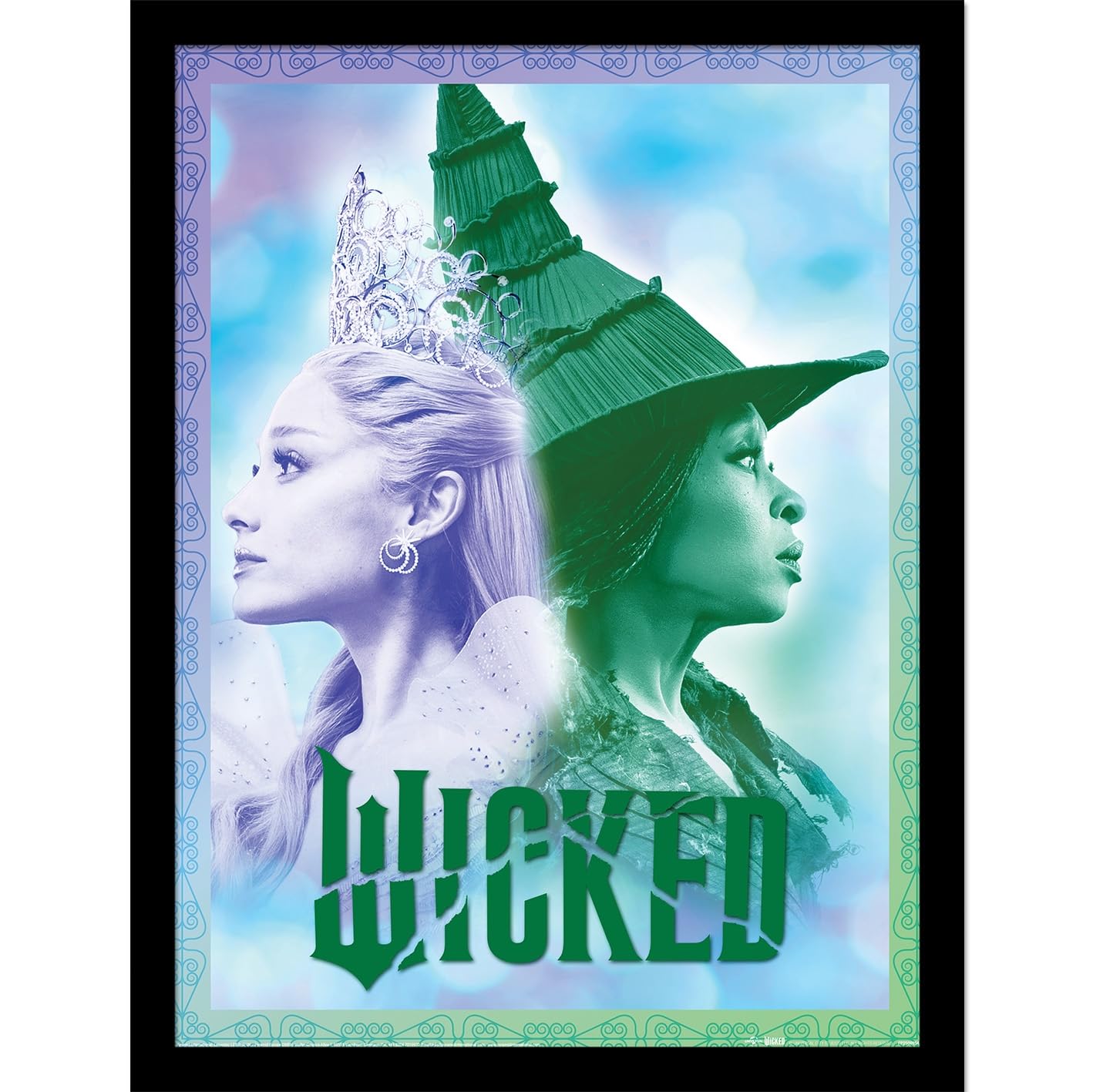 Pyramid International Official Wicked 2 Collector Print – (Bubbles) | Premium Decorative Art for Theatre Lovers & Collectors | 30cm x 40cm Framed Poster, Green