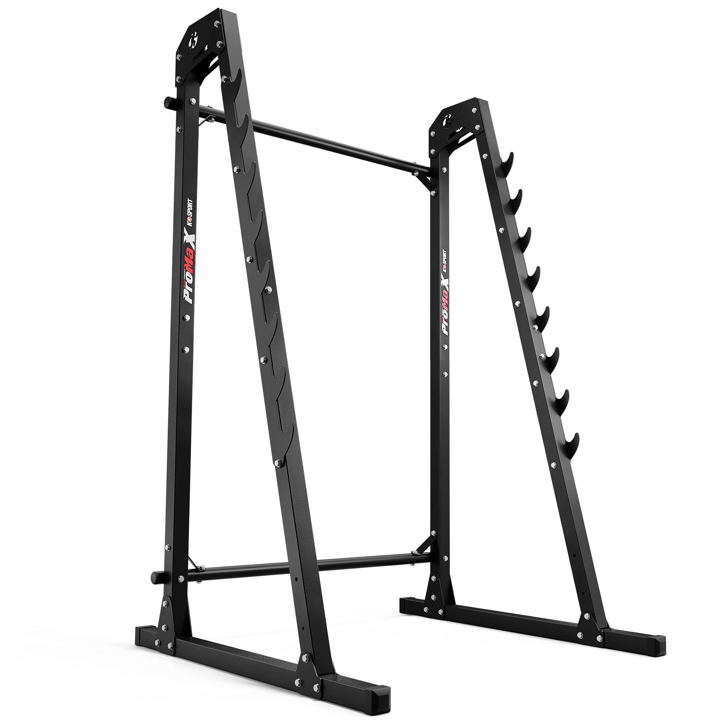 K-Sport Langhantelablage mit Absicherung bis 280 kg – Squat Rack mit 8-Stufen Hakenleiste