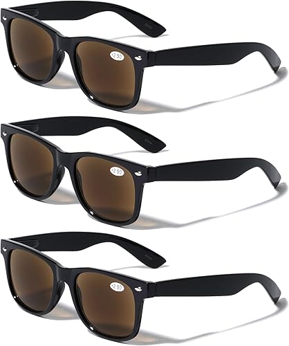 Miniatura 10 de V.W.E. 3 pares de lentes de sol de lectura clásicos de los años 80, lector tintado, no bifocal, unisex