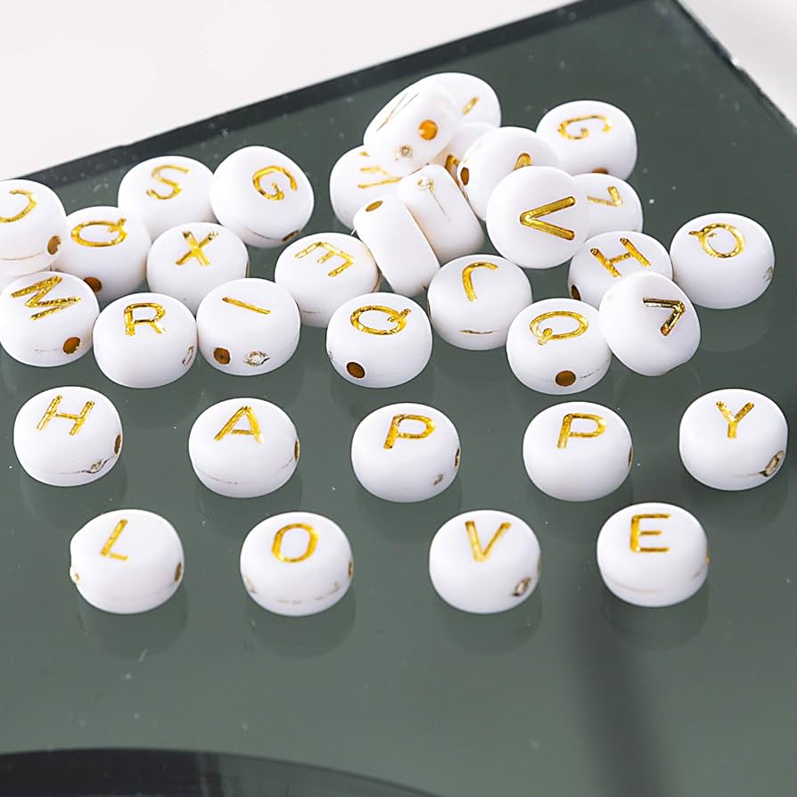 Letter M Alphabet Beads White Alphabet Letter Beads Acrylic -  Denmark