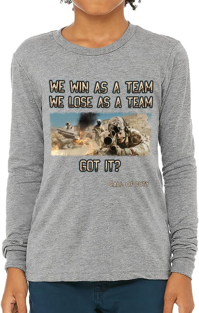 We Win As a Team We Lose As a Team Kids' Long Sleeve T-Shirt - Video Games Themed Gifts - Gift for Boys