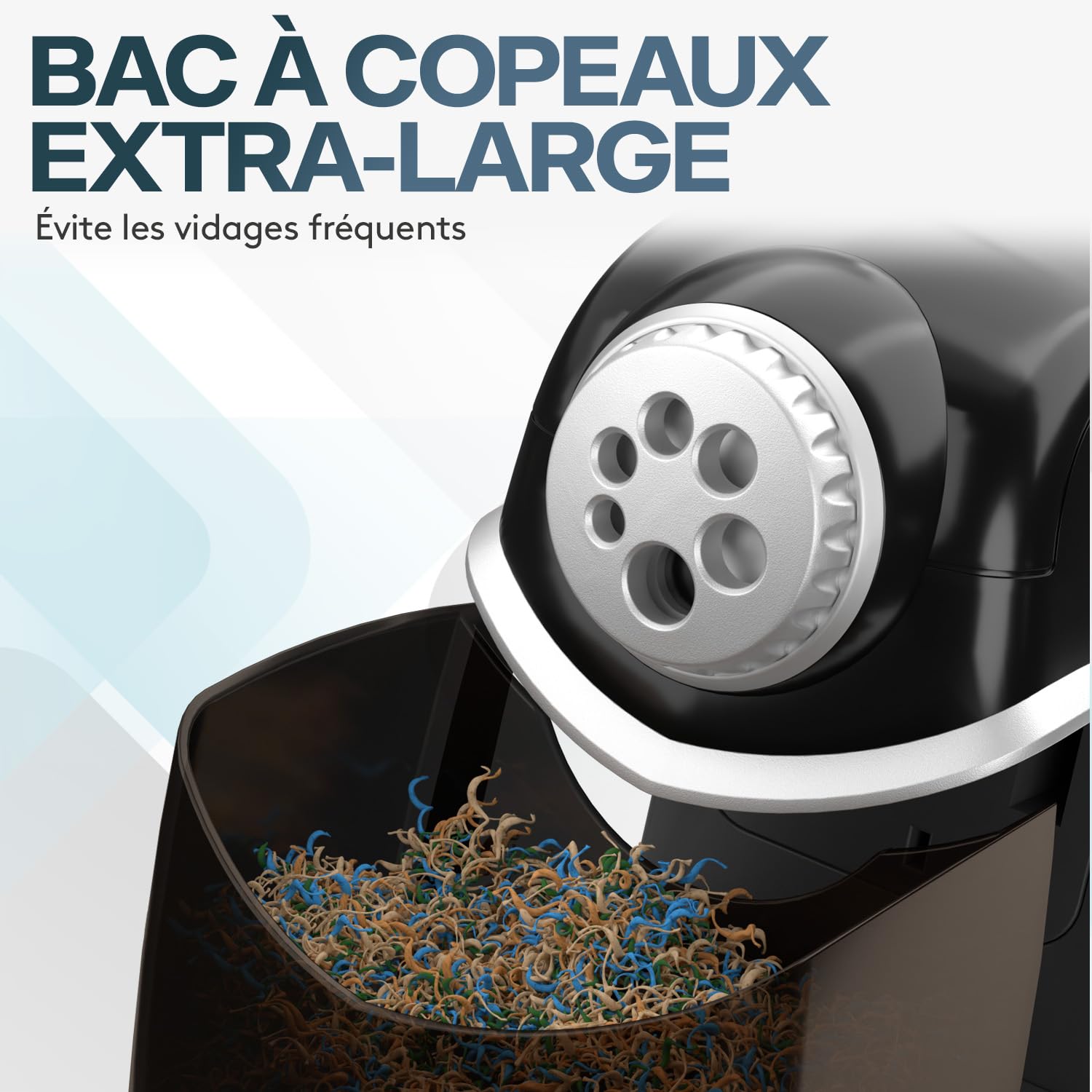 ACROPAQ Taille-crayon électrique - Taille-crayon professionnel, avec contenant, 6 trous pour stylos épais et fins - taille-crayon avec boîte - noir,41010