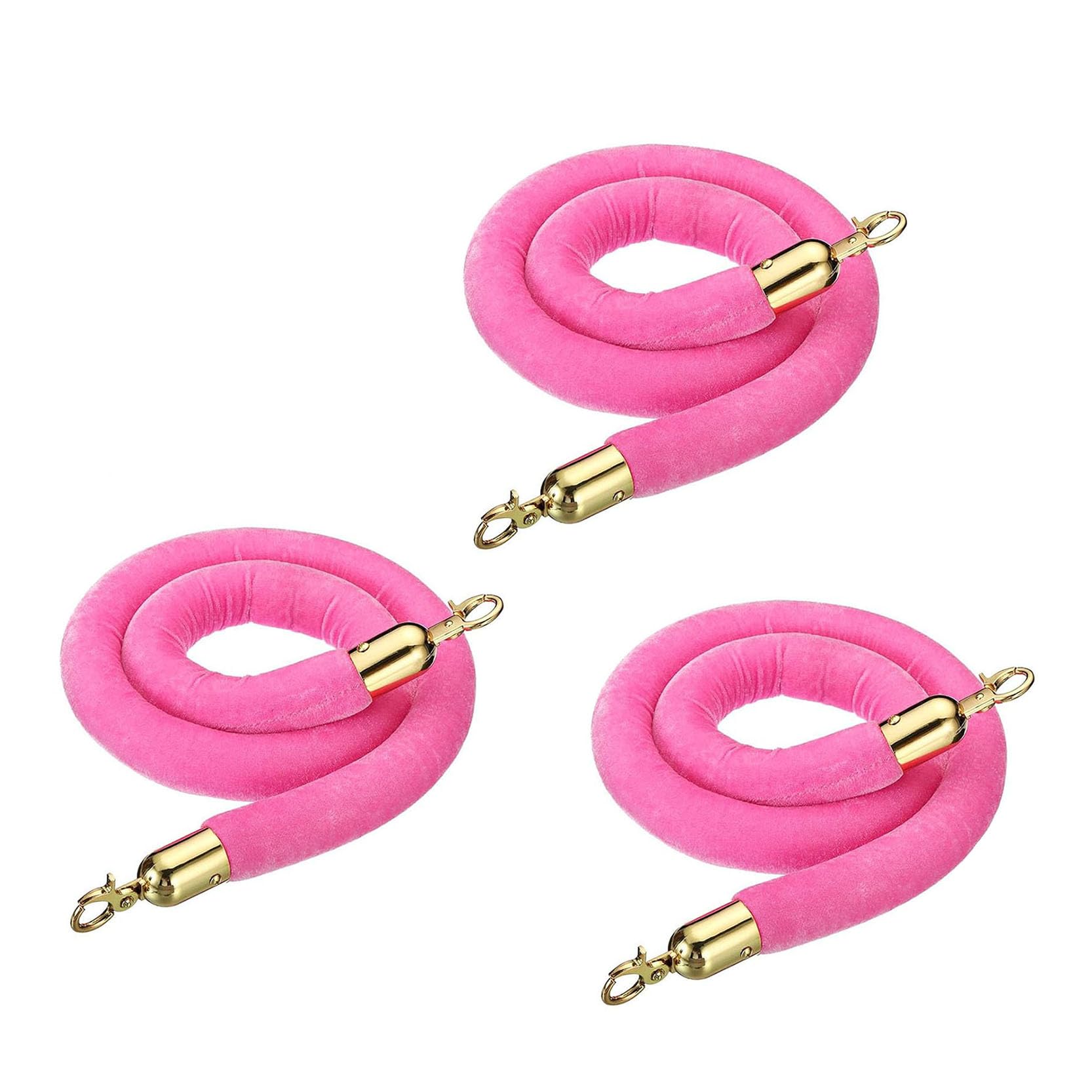 Corde de contrôle des foules 1,2m en velours rouge avec mousquetons métalliques robustes