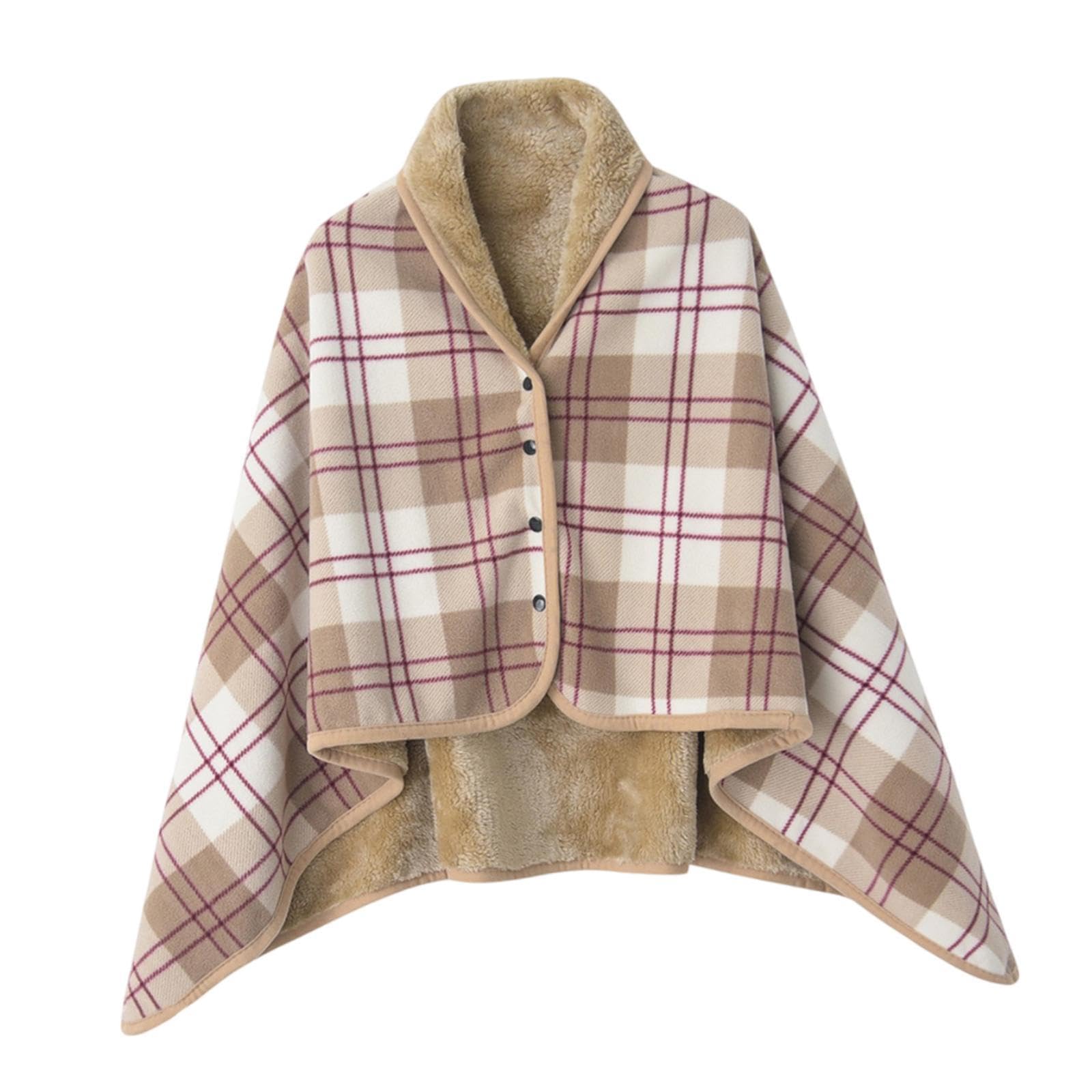 SECRET DESIRE Creations Poncho Blanket Cozy for Women Wearable Blanket for Home Bed Gift for Grandma Camel 100x140cm|Home Decor|Figurines-image-32