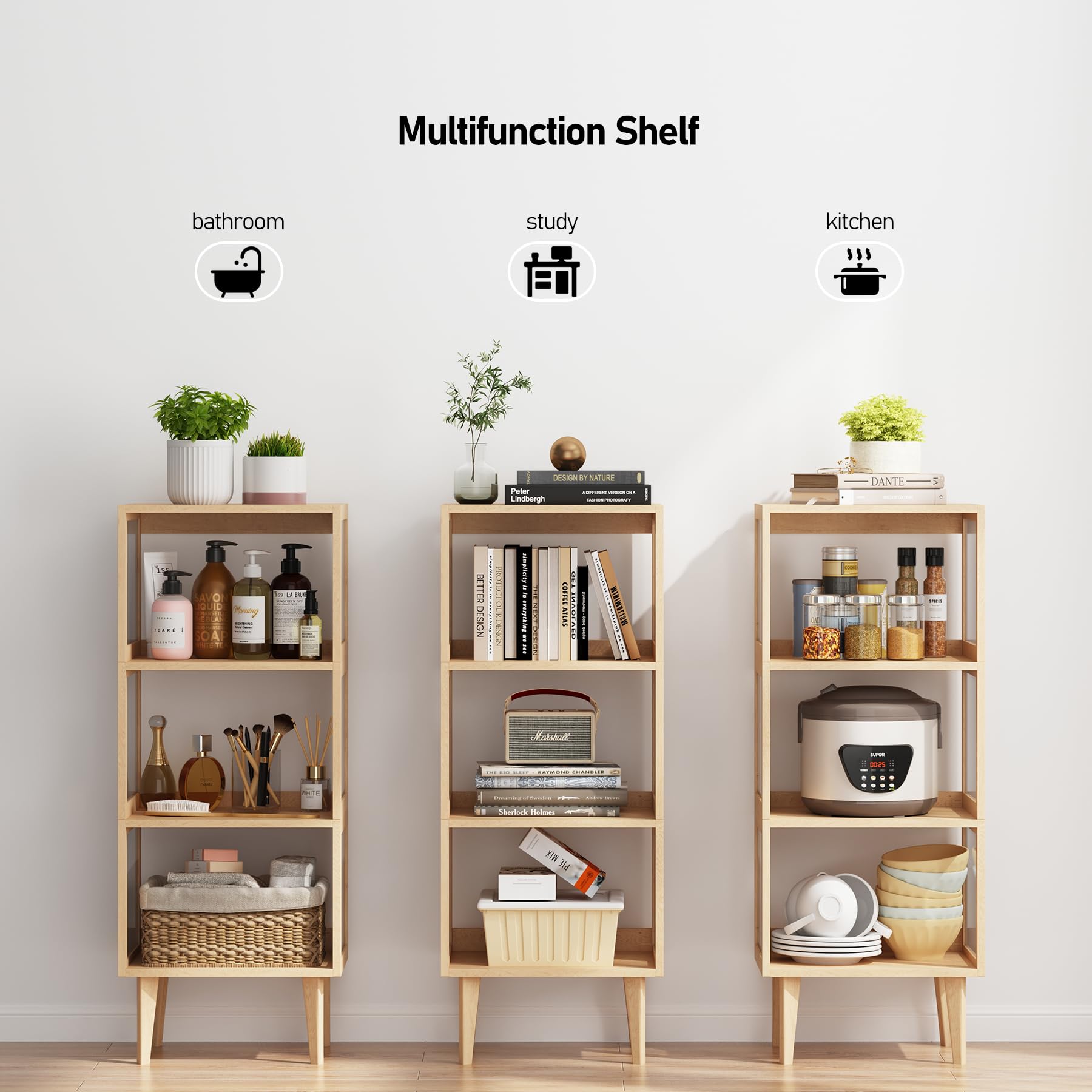 Amazon.com: TUTOTAK 4 Tier Book Shelf, 4 Cube Bookcase, Bookshelf