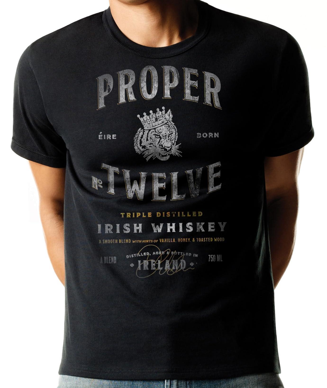 ZJ DesignsProper Twelve Vintage Irish Whiskey McGregor Whisky Scotch Dublin Ireland St Patrick Day Drinking Gift for Men's T-Shirt