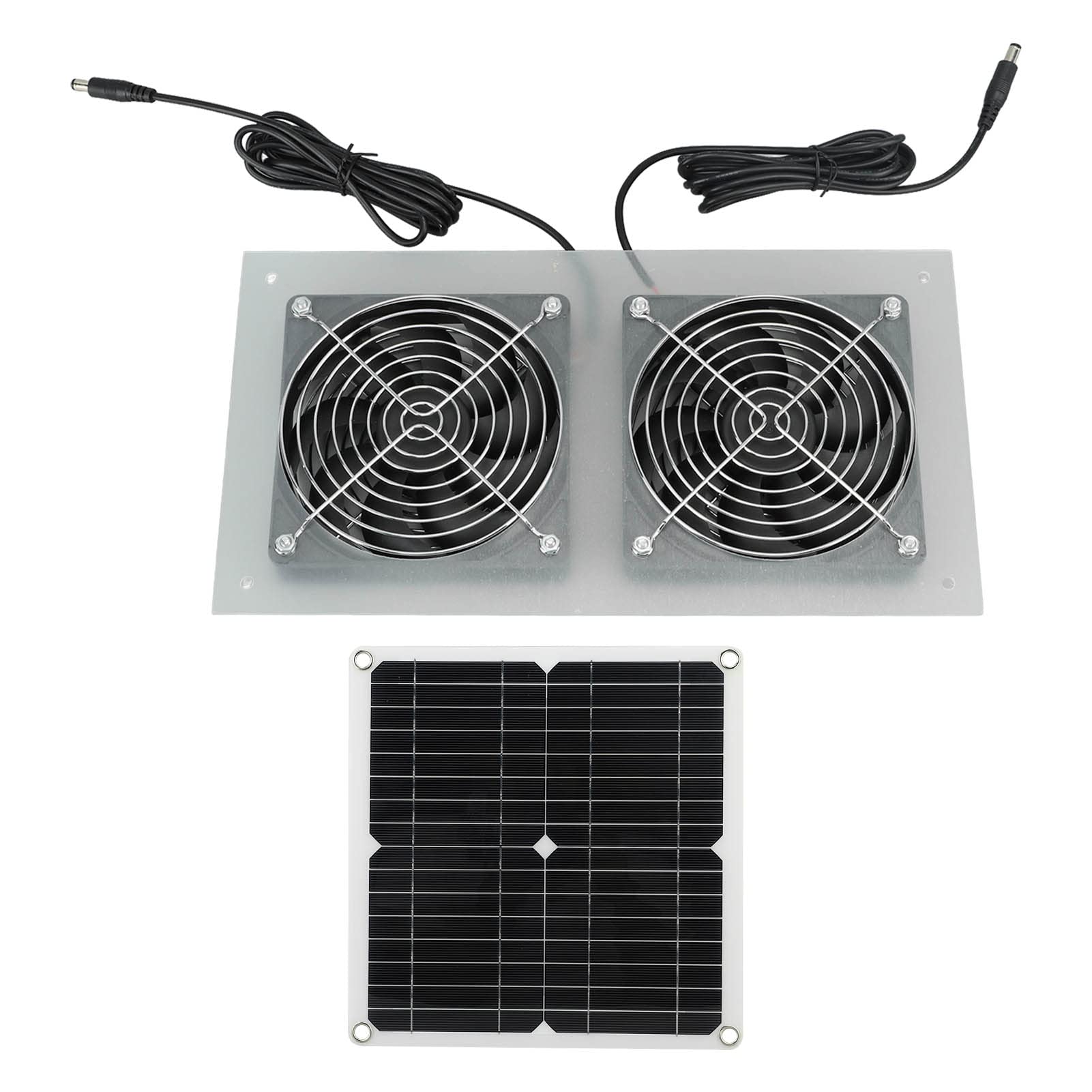 Solarpanel-Set mit zwei Ventilatoren für Gartenhäuser, Fenster für Haustiere, leiser Motor und wasserdicht IP65, ideal für Belüftung und Kontrolle