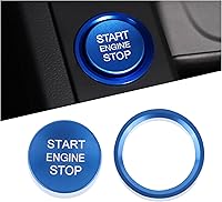 Vista 11 de Cubierta de botón de arranque por empuje para automóvil compatible con Audi, cubierta de botón de arranque y parada del motor de aluminio con anillo