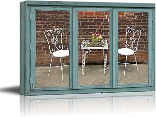 wall26 - A Private Patio with White Chairs and Table - Pristine Breakfast spot - Canvas Art Home Art - 24x36 inches