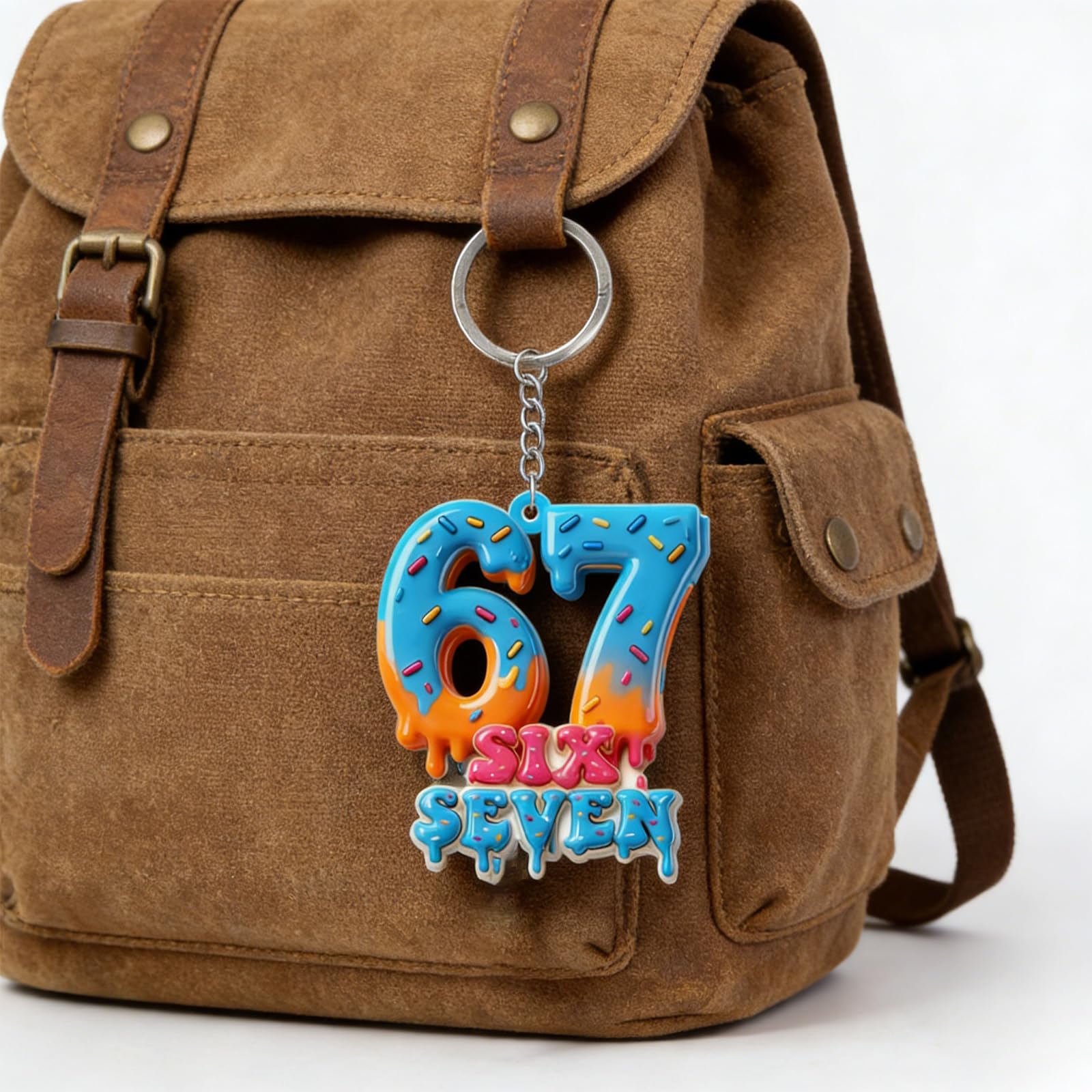 YROHGKPN 1Set 67 Memes Keychain Funny 6 7 Keychain Backpack Bag Charm Accessory Car Holders 67 Birthday Gift Unisex Bag for Handbags Fashion