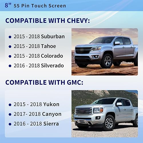 Miniatura 2 de Getfarway Pantalla táctil DJ080PA-01A de 8' 55 pines compatible con Chevrolet GMC MYLINK Navigation Raido, reemplaza DJ080PA-01A, durabilidad fuerte