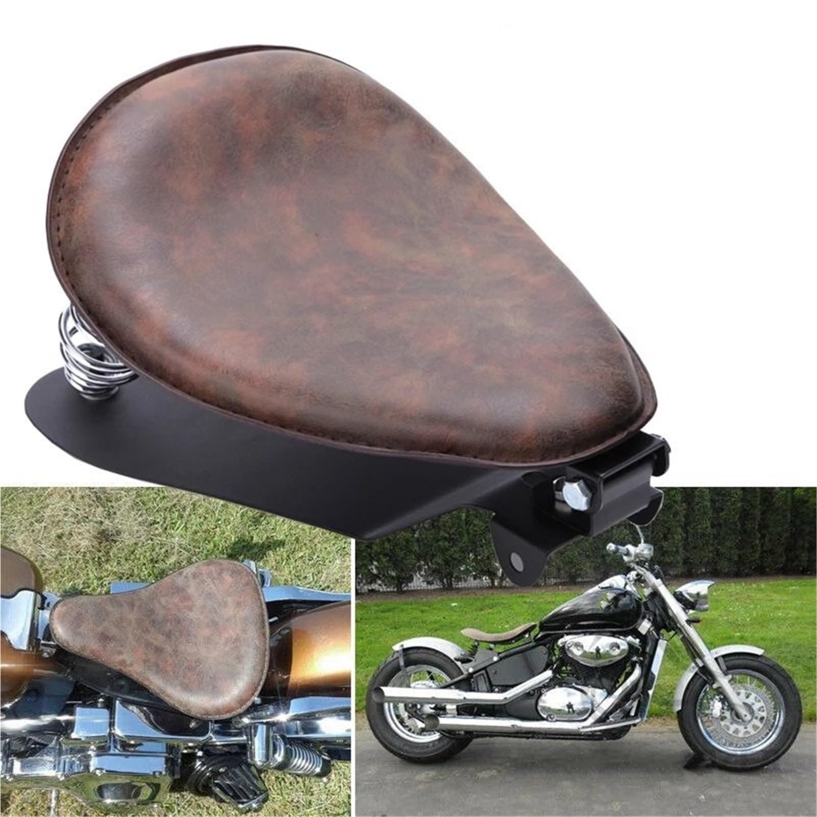 Fotel motocyklowy Zestaw wsporników montażowych skórzanego motocykla Solo pasuje do Harley Sportster XL 883 1200 Bobber Chopper