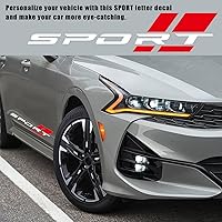 Vista 5 de Pincuttee Calcomanía de letra deportiva para automóvil, calcomanía reflectante para automóvil, calcomanías para rojo +blanco