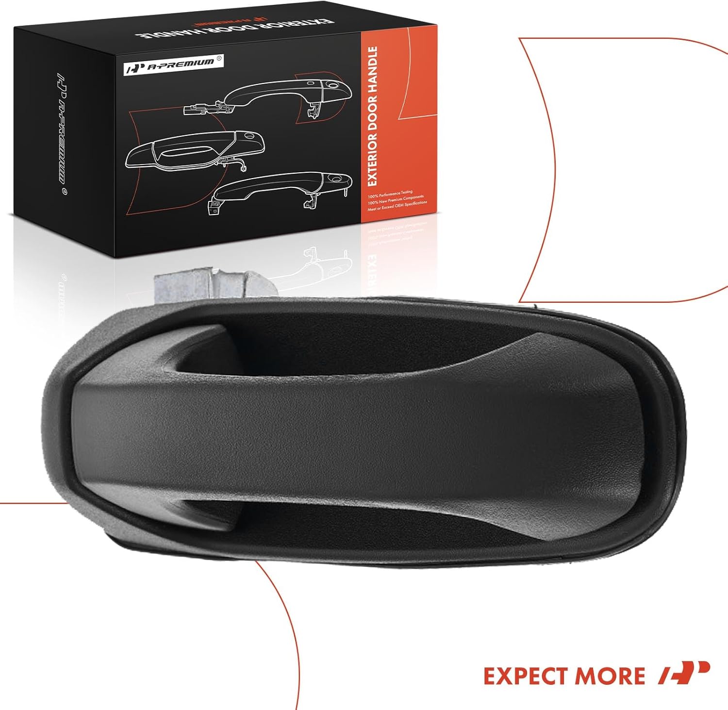 A-Premium Rear Right Passenger Side Exterior Door Handle Compatible with Jeep WJ Series Grand Cherokee 1999-2004, KJ Series Liberty 2002-2007, Textured Black, Replace# 55135838AC, 55135838AD