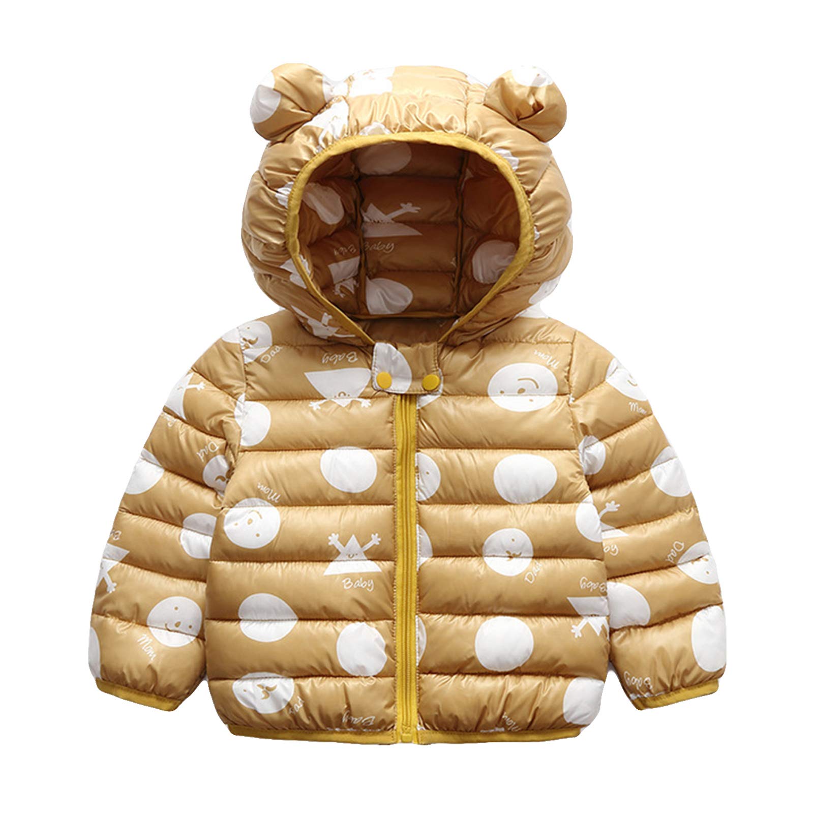 Baby Puffer Jacket Winter Coat Boys Girls Lightweight Outerwear Hooded Jacket Snowsuit Outfits Kids Gift Clothes 6 Months-5 Year