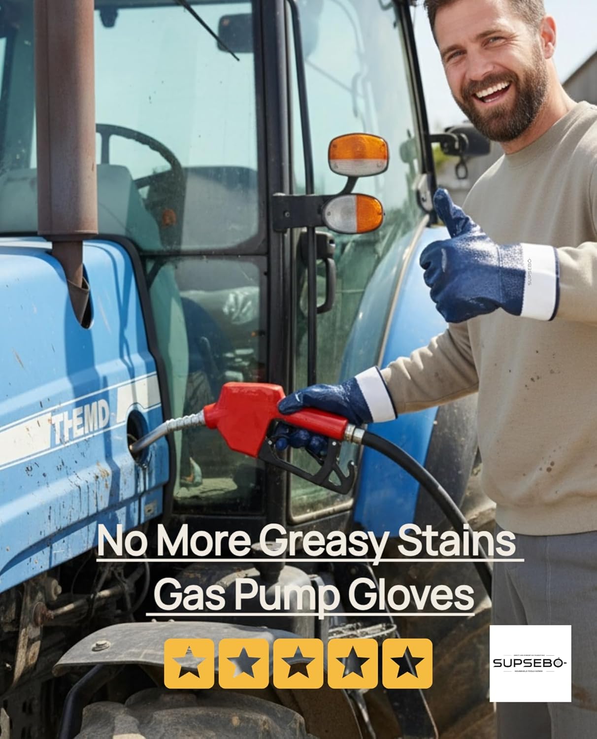 12 Pairs Nitrile Coated Safety Work Gloves, Fuel Gloves for Oil Hauler Blue Chemical & Water Resistant Gloves - Image 3