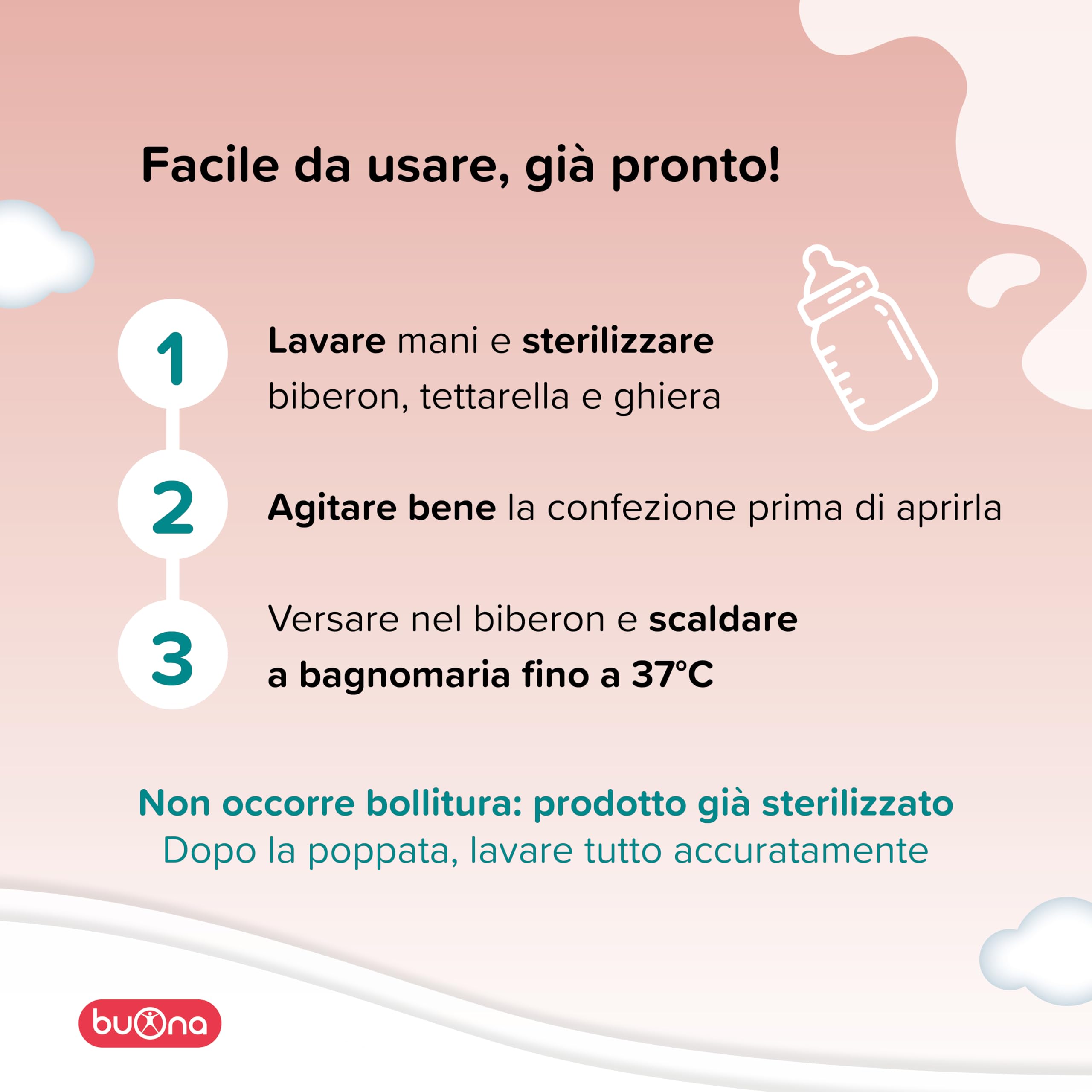 Buona BB Milk Zero per Neonati Prematuri e/o di Basso Peso 500ml Pack da 12, Liquido Pronto all'Uso, Alimento a Fini Medici Speciali, con Proteine del Siero di Latte, Alfa-Lattalbumina e Lattoferrina