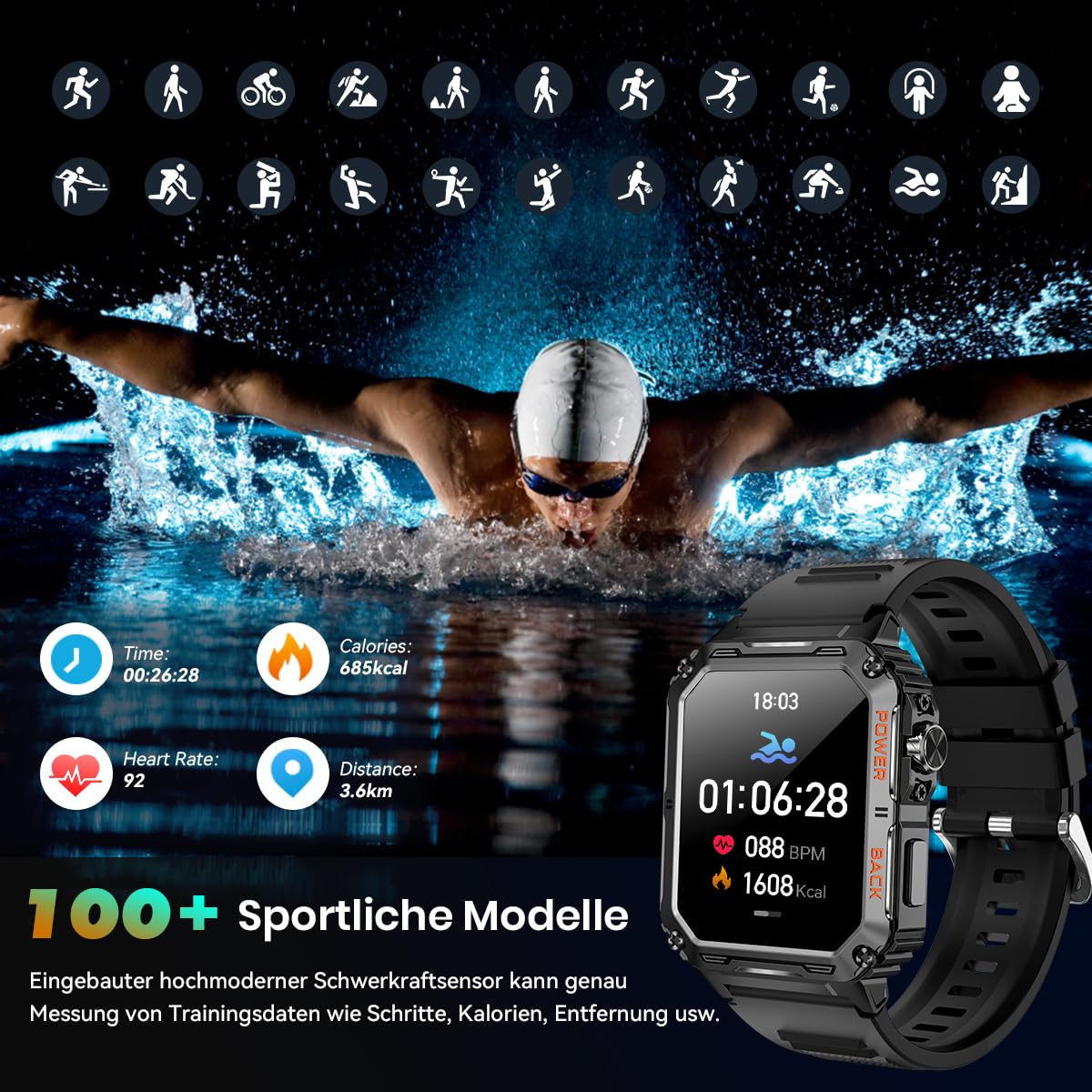 Rogbid Air 2: Lanzamiento De Un Smartwatch Robusto Con Linterna Proteccion Extrema Contra La Intemperie Y Telefonia Bluetooth.937671.0