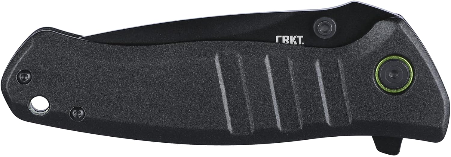 CRKT Dextro EDC Folding Pocket Knife: Everyday Carry Plain Edge, Liner Lock, Aluminum Handle 6295, Gray and Black