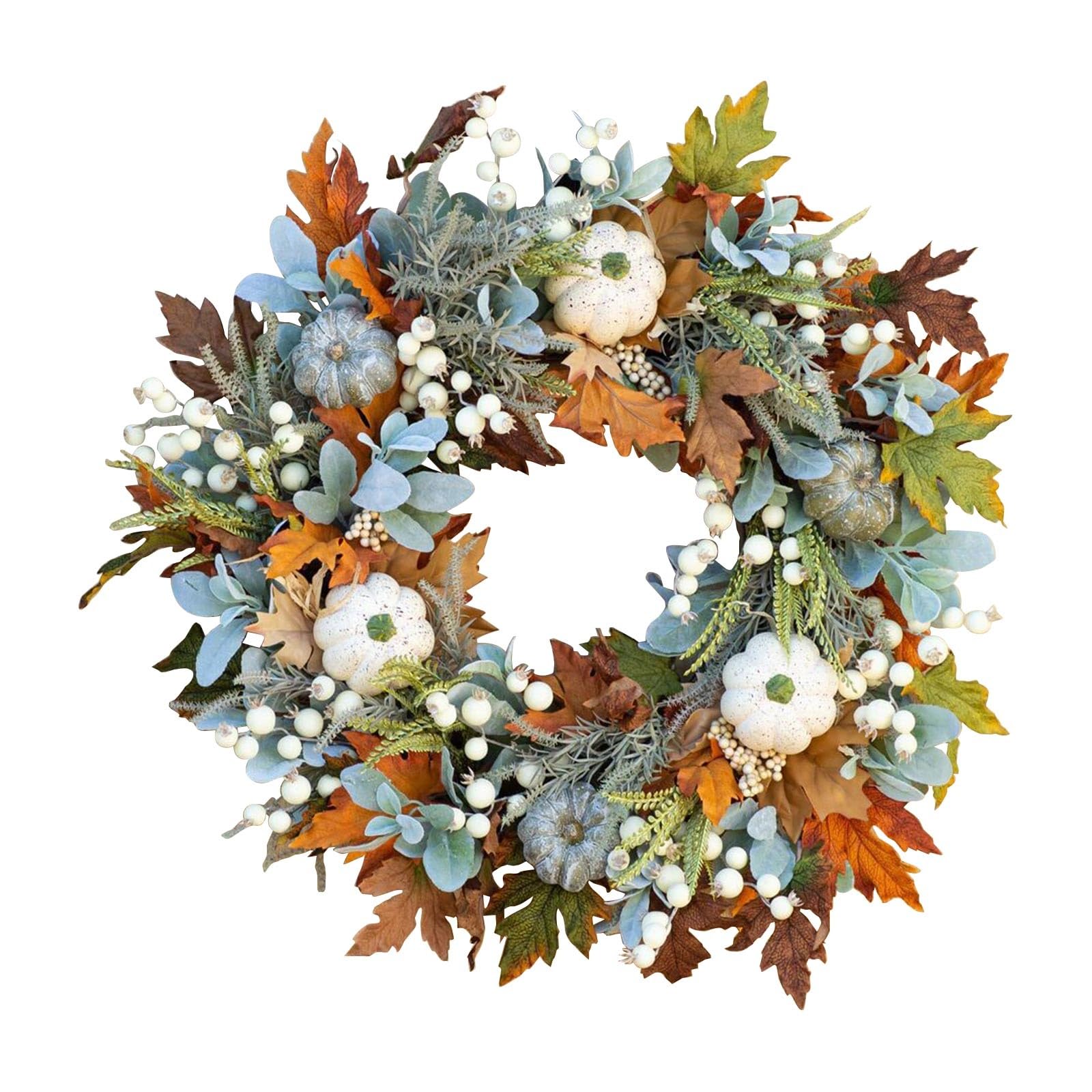 Couronne de vigne 40x40 cm blanche suspension porte entrée porche H11