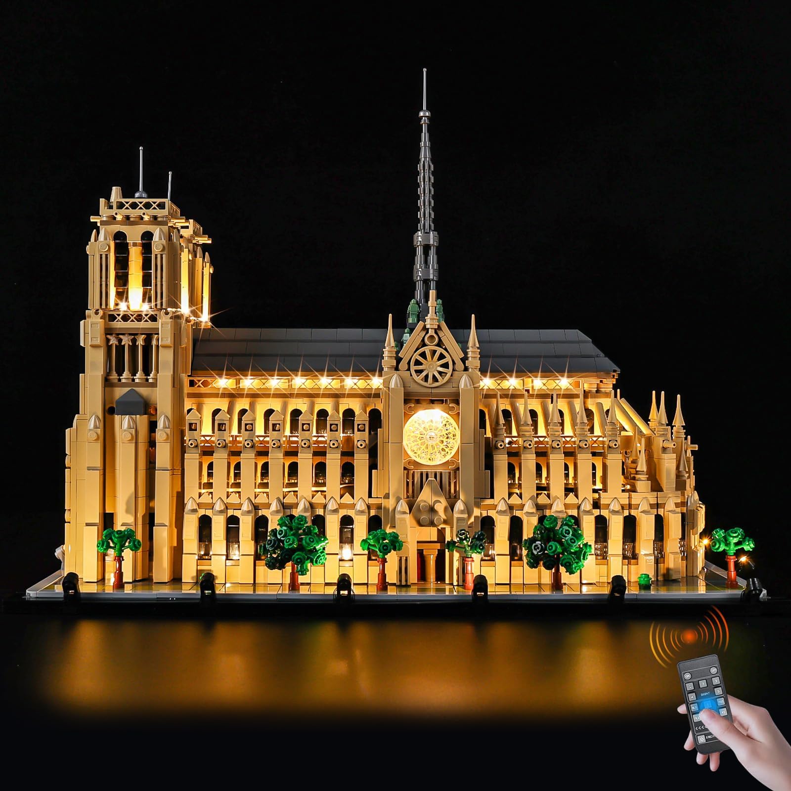 LED RC Light Kit Compatible with Lego 21061, Adjustable Lighting Mode Kits Compatible with Architecture Notre-Dame de Paris, Lights Only (Model Not Included), RC Version
