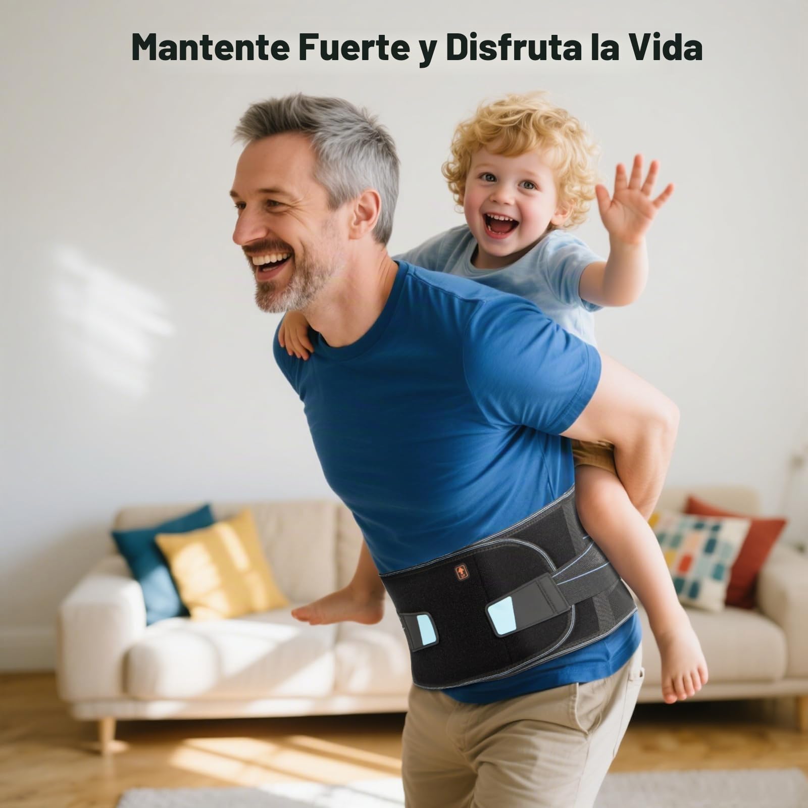 HONGJING Cinturón de apoyo para la espalda con soporte biónico para aliviar el dolor de espalda, soporte lumbar 3D transpirable con sistema de cuerda y 7 barras, adecuado para hombres y mujeres (L)