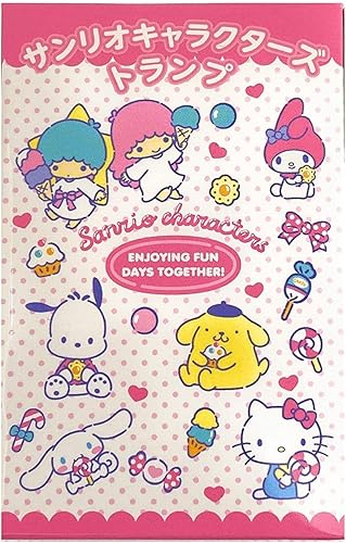 Cartas de juego de personajes Sanrio Hello Kitty, Little Twin Stars, My Melody, Cinnamoroll, Pompompurin, Pochacco 3.5 x 2.4 x 0.7 pulgadas con