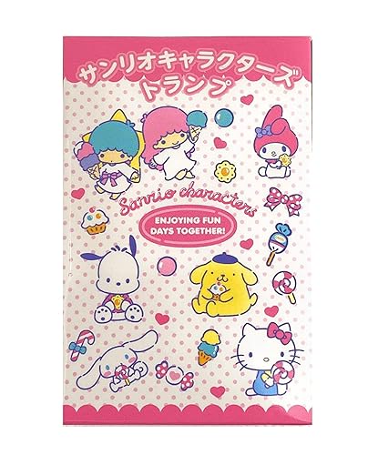 Sanrio Characters Playing Card Hello Kitty, Little Twin Stars, My Melody, Cinnamoroll, Pompompurin, Pochacco 3.5in x 2.4in x 0.7in with Paper case