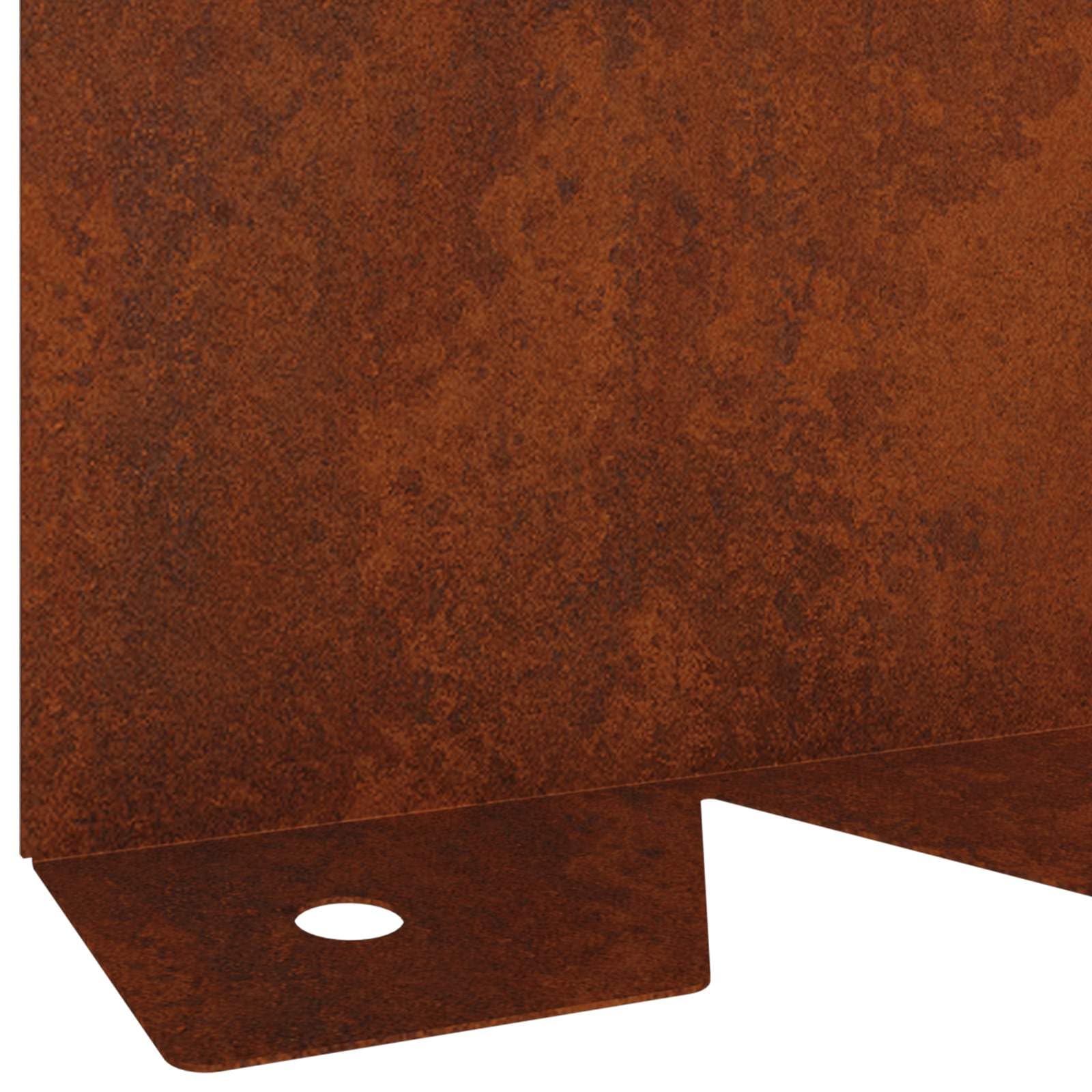 Lot de 10 bordures de gazon, 102 x 10 x 4 cm, acier oxydé