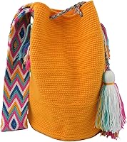 Vista 8 de WAYUU bags plain color Colombian handmade crossbody mochila colorful strap ship from Colombia