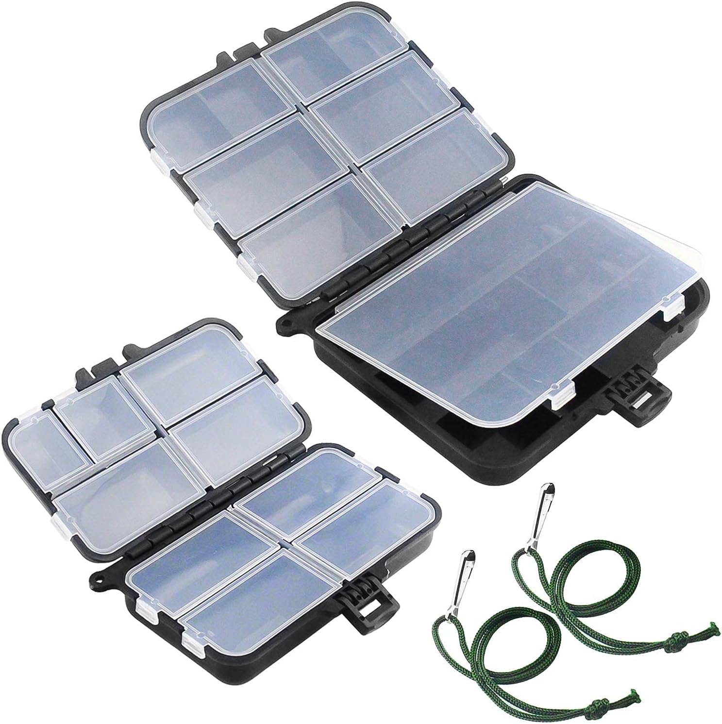 2PCS Fishing Tackle Box,Fishing Tackle Storage Box,for Jewelry Beads Earring Container Tool Fishing Hook Small Accessories(7 Grids and 9 Grids)