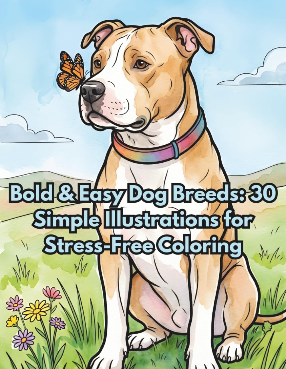 Bold & Easy Dog Breeds: 30 Simple Illustrations for Stress-Free Coloring